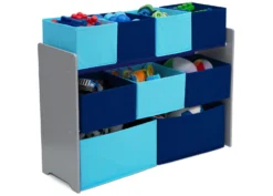 Delta Children Deluxe Multi-Bin Toy Organizer With Storage Bins 29 Delta Children Deluxe Multi-Bin Toy Organizer With Storage Bins -Delta Children TB83414GN blue grey generic xtra wide multibin right props hi res scaled