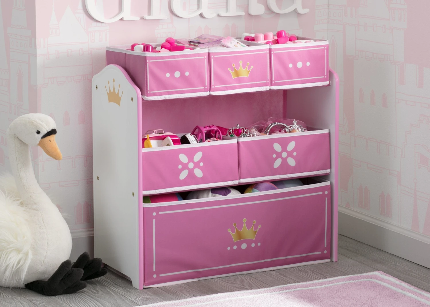 Delta Children Princess Crown Multi-Bin Toy Organizer 1 Delta Children Princess Crown Multi-Bin Toy Organizer