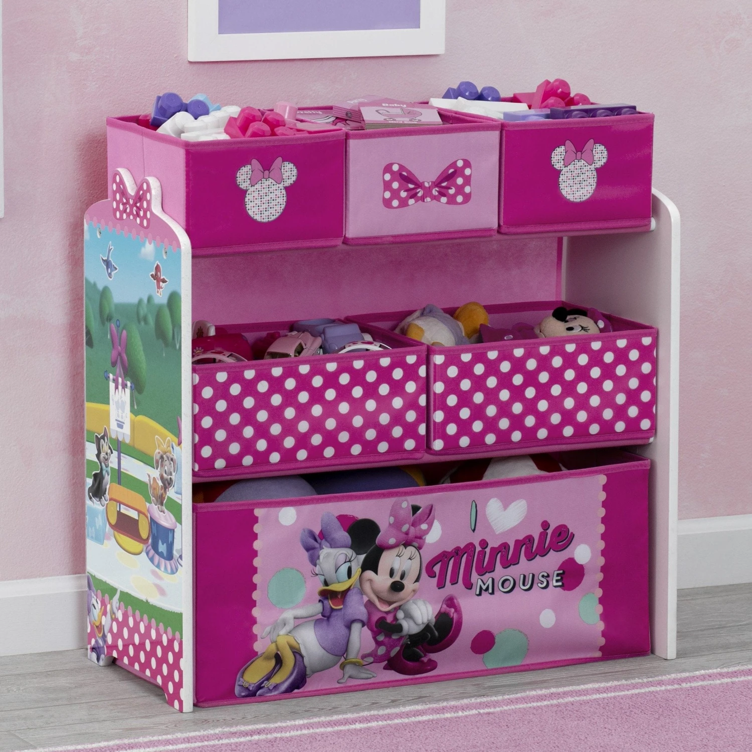 Delta Children Minnie Mouse Design And Store 6 Bin Toy Organizer - Image 6
