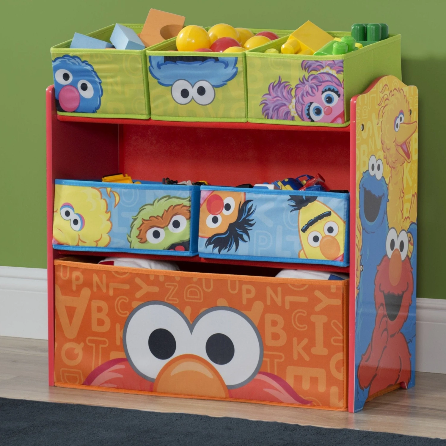 Delta Children Sesame Street Multi-Bin Toy Organizer 2 Delta Children Sesame Street Multi-Bin Toy Organizer - Image 2