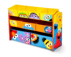 Delta Children Sesame Street Deluxe Multi-Bin Toy Organizer -Delta Children TB84778SS sesame deluxe multi bin toy organizer left scaled