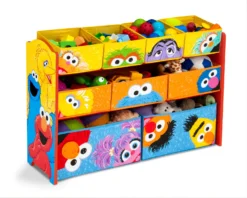 Delta Children Sesame Street Deluxe Multi-Bin Toy Organizer -Delta Children TB84778SS sesame deluxe multi bin toy organizer props right scaled