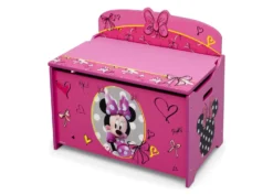 Delta Children Minnie Mouse Deluxe Toy Box -Delta Children TB84956MN minnie mouse toy box left hi res 8f765639 73a1 4cc3 89a6 cea5f0e57a9c