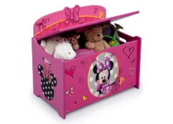 Delta Children Minnie Mouse Deluxe Toy Box -Delta Children TB84956MN minnie mouse toy box right props hi res ba4933ff 716c 46a3 a552 65de363f10ac