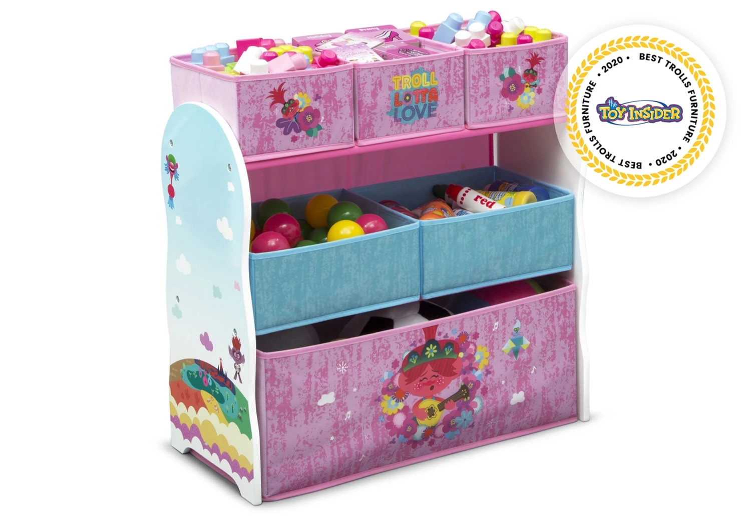 Delta Children Trolls World Tour Design And Store 6 Bin Toy Organizer - Image 2