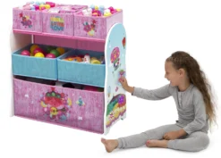 Delta Children Trolls World Tour Design And Store 6 Bin Toy Organizer -Delta Children TB88111TR trolls design and store org left props model hi res scaled