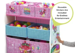 Delta Children Trolls World Tour Design And Store 6 Bin Toy Organizer -Delta Children TB88111TR trolls design and store org stickers callout hi res scaled