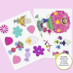 Delta Children Trolls World Tour Design And Store 6 Bin Toy Organizer -Delta Children TB88111TR trolls design and store org stickers sheets hi res scaled