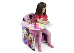 Delta Children Minnie Mouse Chair Desk With Storage Bin -Delta Children TC85663MN minnie mouse chair desk right model 03 hi res fa386324 350c 4a67 a20a 599dd4473e0e