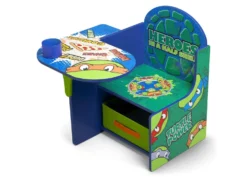 Delta Children Teenage Mutant Ninja Turtles Chair Desk With Storage Bin -Delta Children TC85723NT ninja turtle chair desk left hi res a95ed62c 5b3e 4665 b174 272b21980493
