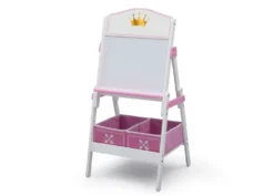 Delta Children Princess Crown Wooden Activity Easel With Storage -Delta Children TE87546GN crown whiteboard easel 01 high res scaled