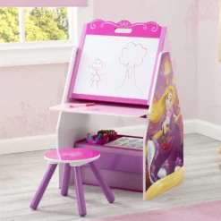 Delta Children Princess Activity Center - Easel Desk With Stool & Toy Organizer -Delta Children TE87602PS princess activity center easel hangtag hi res f764765b 6b8d 4ac6 b503 423dc786eca7