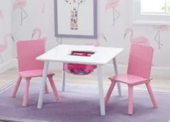 Delta Children Kids Table And Chair Set With Storage (2 Chairs Included) -Delta Children TT89113GN storage table and chair set white pink hangtag high res scaled