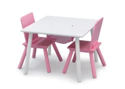 Delta Children Kids Table And Chair Set With Storage (2 Chairs Included) -Delta Children TT89113GN storage table and chair set white pink left 03 high res scaled