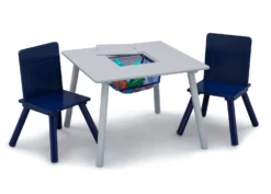 Delta Children Kids Table And Chair Set With Storage (2 Chairs Included) -Delta Children TT89114GN storage table and chair set grey blue right 02 high res scaled