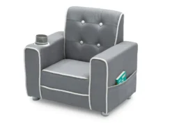 Delta Children Chelsea Kids Upholstered Chair With Cup Holder -Delta Children UP83670GN Chelsea Upholstered Chair left cupholder hi res scaled