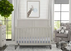 Foundry 6-in-1 Convertible Crib 29 Foundry 6-in-1 Convertible Crib -Delta Children W343150 1395 Foundry 6in1 Crib Rustic Mist Lifestyle 11 scaled