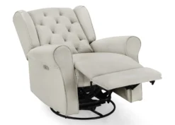 Delta Children Emmie Electronic Power Recliner And Swivel Glider With USB Port In LiveSmart Performance Fabric -Delta Children W81179E 1484 Emmie Power Recliner Light Dove Grey Silo 14 scaled