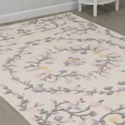 Delta Children Floral Garden Hand-Tufted Wool Blend Area Rug 5x8 9 Delta Children Floral Garden Hand-Tufted Wool Blend Area Rug 5x8 -Delta Children Z1015NAT 999 Rug Floral Garden Lifestyle 102 scaled