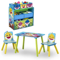 Delta Children Baby Shark 4-Piece Playroom Solution– Set Includes Table And 2 Chairs And 6-Bin Toy Organizer -Delta Children amp0cgjmcdcr1ptllt9m