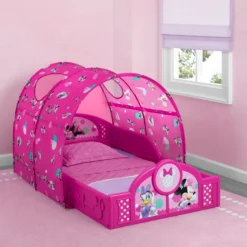 Delta Children Minnie Mouse Plastic Sleep And Play Toddler Bed With Canopy -Delta Children gr1haw28e04zrnam3nr6