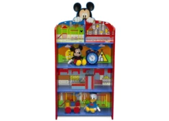 Delta Children Mickey Mouse Wooden Playhouse 4-Shelf Bookcase -Delta Children h8u6xgfideyfymu7657f scaled