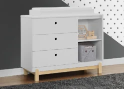 Delta Children Poppy 3 Drawer Dresser With Cubbies And Interlocking Drawers