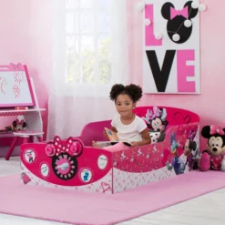 Delta Children Minnie Mouse Interactive Wood Toddler Bed 12 Delta Children Minnie Mouse Interactive Wood Toddler Bed -Delta Children minnie interactive toddler bed room marketing styling
