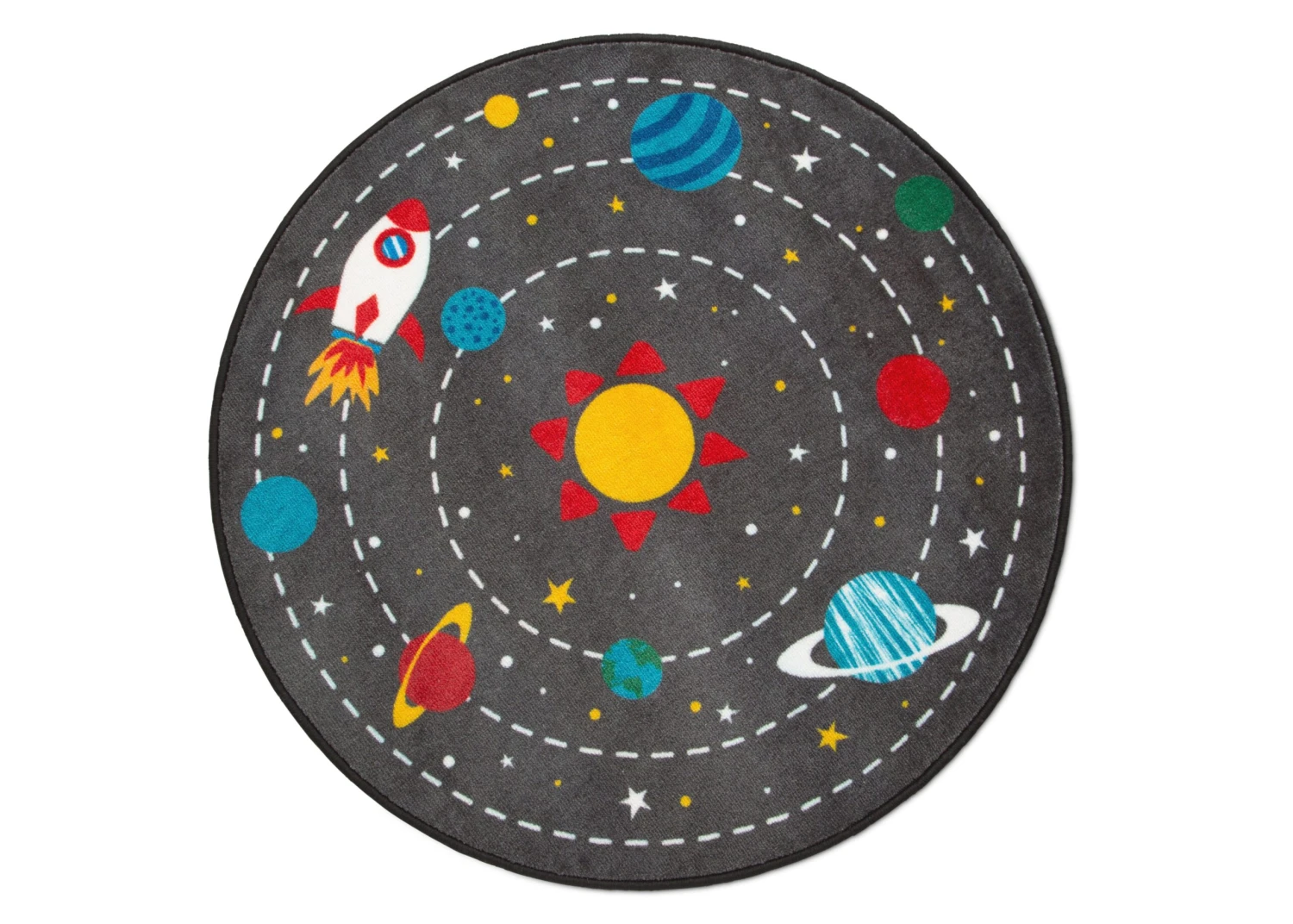 Delta Children Outer Space Round Area Rug For Kids, 39-Inch 2 Delta Children Outer Space Round Area Rug For Kids, 39-Inch - Image 2