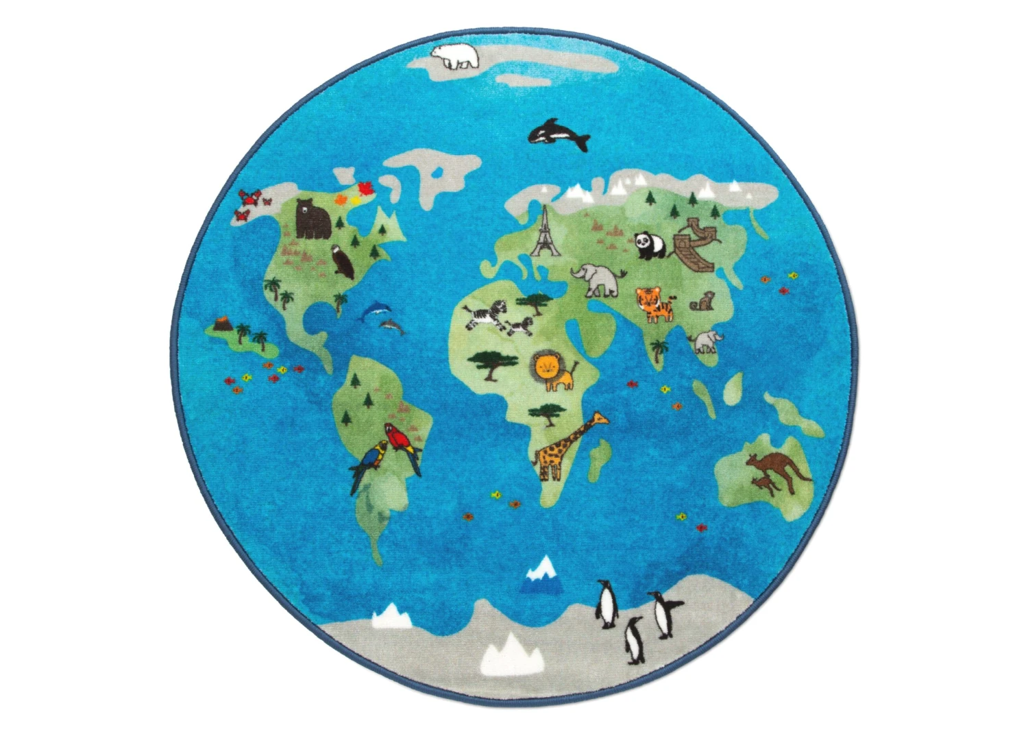 Delta Children World Map Round Area Rug For Kids, 39-Inch 2 Delta Children World Map Round Area Rug For Kids, 39-Inch - Image 2