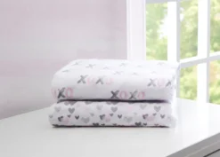 Delta Children Hearts N Kisses Fitted Crib Sheets - 2 Pack