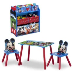 Delta Children Mickey Mouse 4-Piece Playroom Solution– Set Includes Table And 2 Chairs And 6-Bin Toy Organizer -Delta Children sjmji2rhkh512y0hvlyb