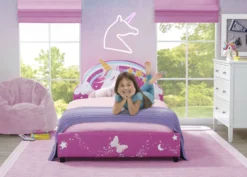 Delta Children Unicorn Upholstered Twin Bed