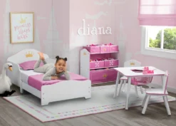 Delta Children Pearl Dot Rectangle Area Rug For Kids, 53-Inch X 59-Inch