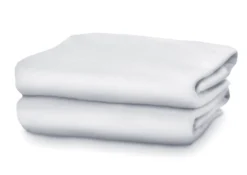 Delta Children Fitted Crib Sheets - 2 Pack, White -Delta Children whitestackedsheets hires scaled