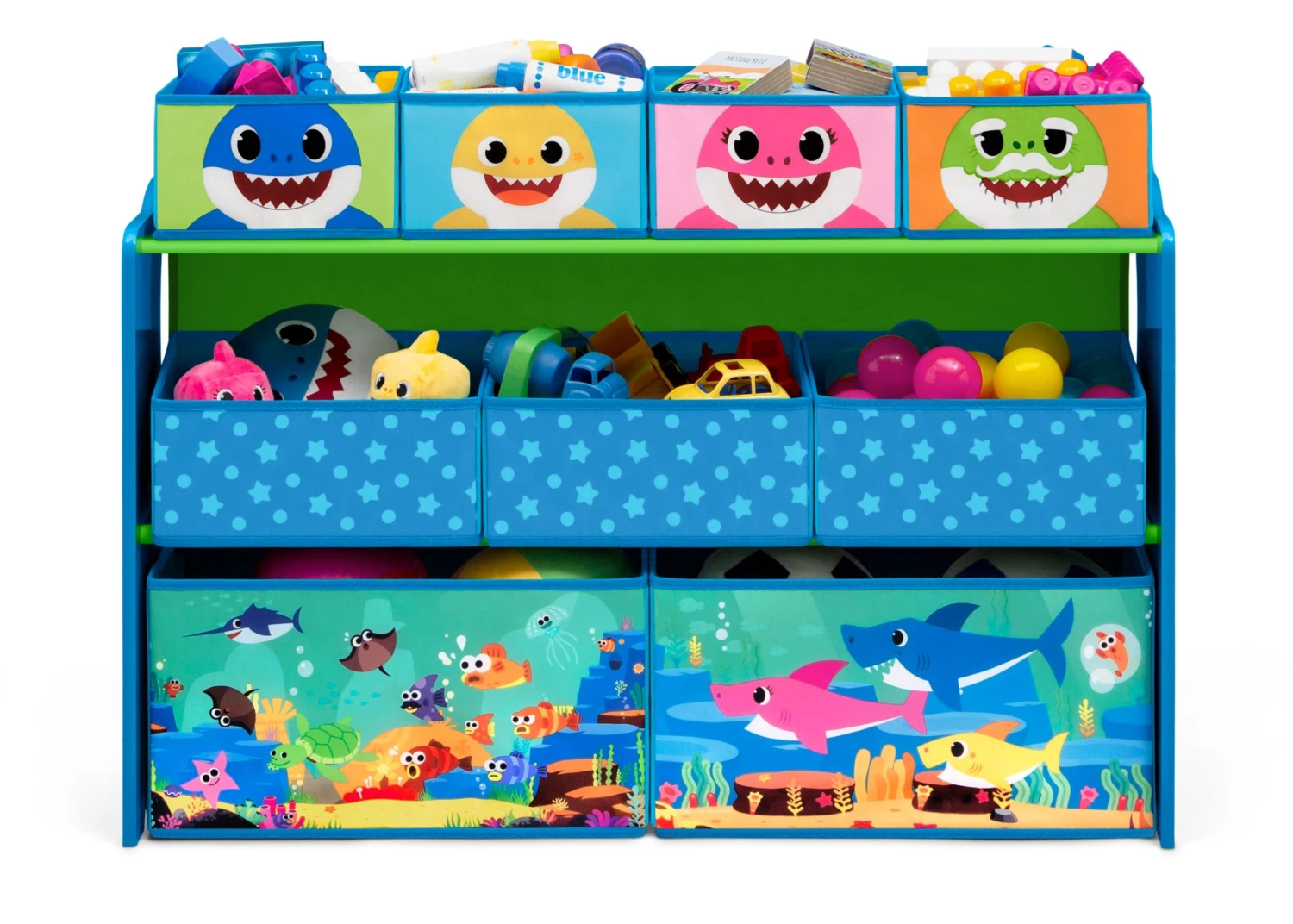 Delta Children Baby Shark Deluxe 9 Bin Design And Store Toy Organizer 2 Delta Children Baby Shark Deluxe 9 Bin Design And Store Toy Organizer - Image 2