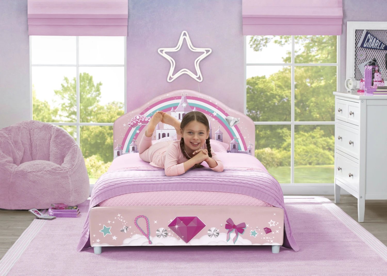 Delta Children Princess Upholstered Twin Bed 1 Delta Children Princess Upholstered Twin Bed