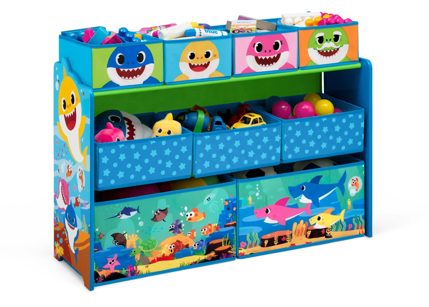 Delta Children Baby Shark Deluxe 9 Bin Design And Store Toy Organizer 3 Delta Children Baby Shark Deluxe 9 Bin Design And Store Toy Organizer - Image 3