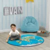 Delta Children World Map Round Area Rug For Kids, 39-Inch